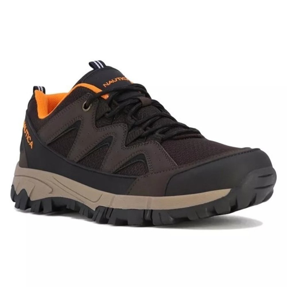 NAUTICA Men's Williams Low Hiking Boots in Brown/Orange - Size 7